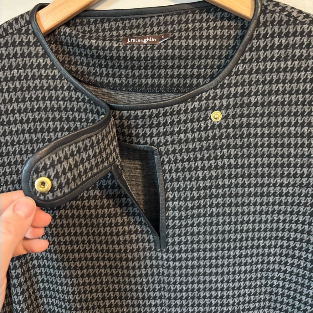 J. McLaughlin Black and Gray Houndstooth Dress - Picture 4 of 7